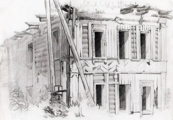 Рисование разрушенных зданий