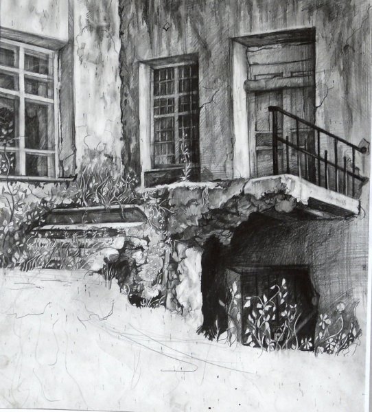 Старый дом карандашом