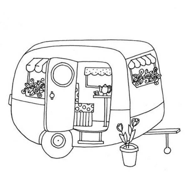 Домик на колесах раскраска для детей
