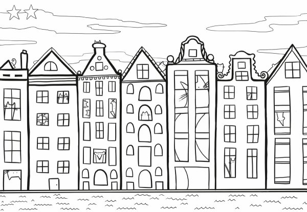 Раскраска город для детей