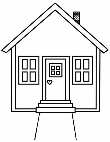 Раскраска. Домики