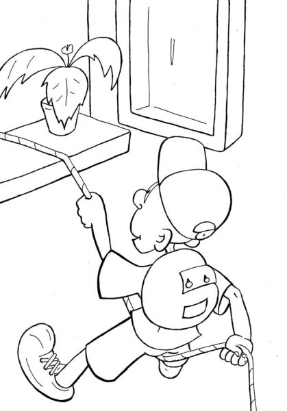 Раскраска безопасность на окне