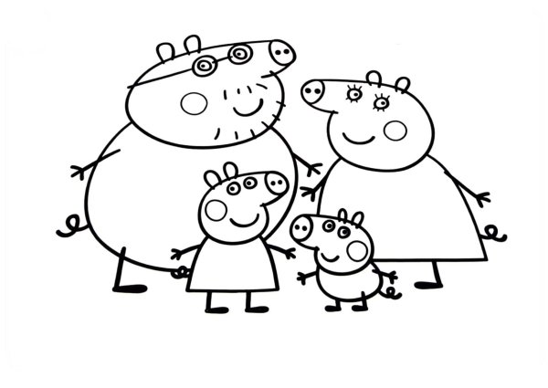 Раскраски Свинка Пеппа для детей 4-5 лет