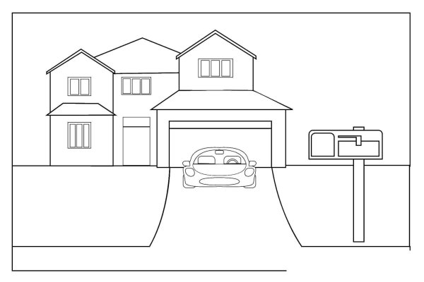 Дом с гаражом раскраска