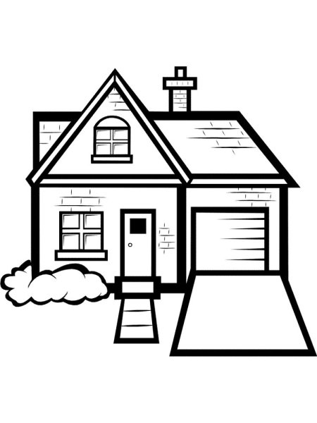 Домик двухэтажный черно белой