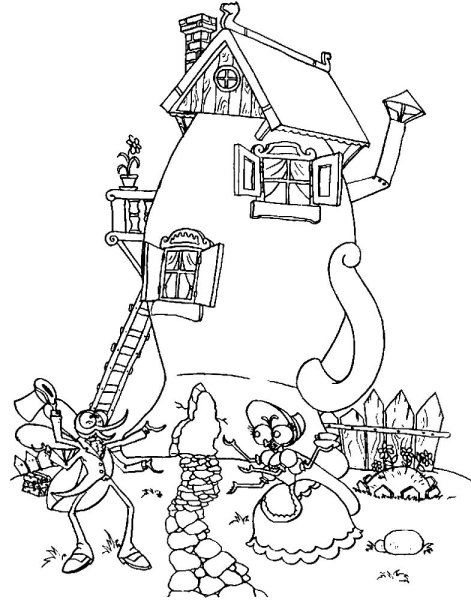 Чуковский Муха Цокотуха раскраска