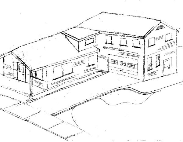 Раскраска дом с бассейном и гаражом