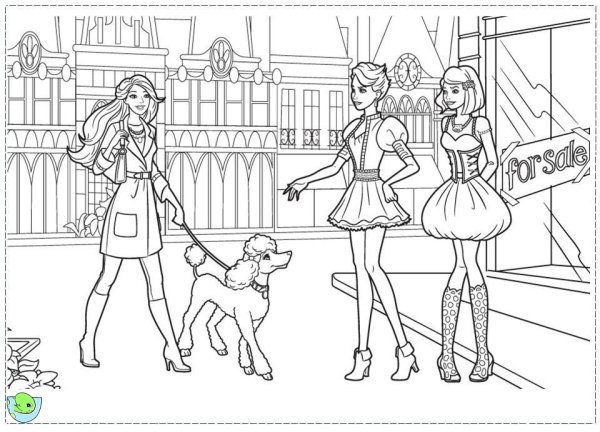 Раскраска для девочек дом Барби