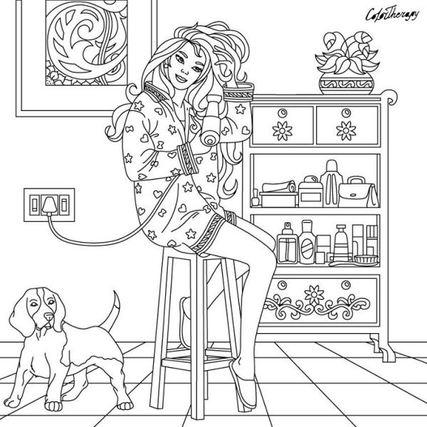 Домик Барби раскраска