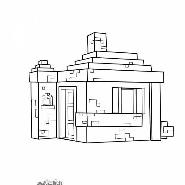 Раскраска майнкрафт домик