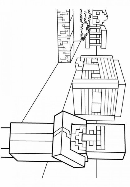 Дом из МАЙНКРАФТА раскраска