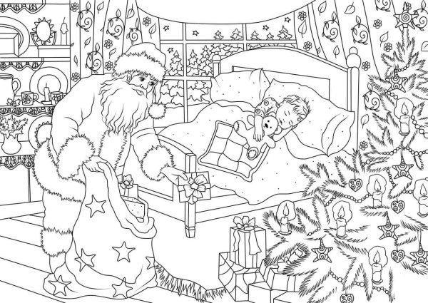 Новогодняя раскраска
