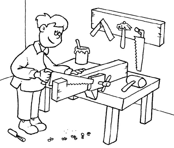 Профессия плотник раскраски