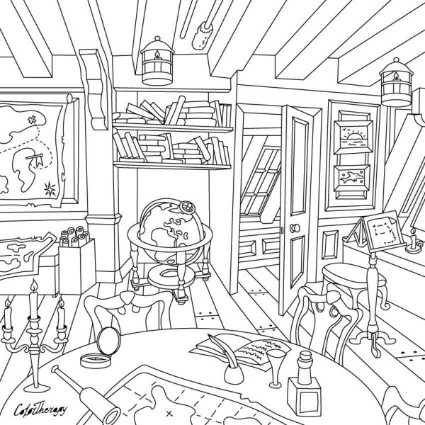 Раскраска дом внутри