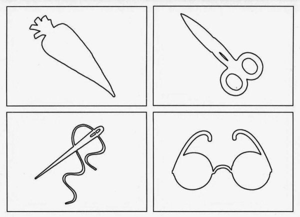 Контуры предметов для детей