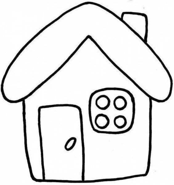 Домик раскраска для малышей