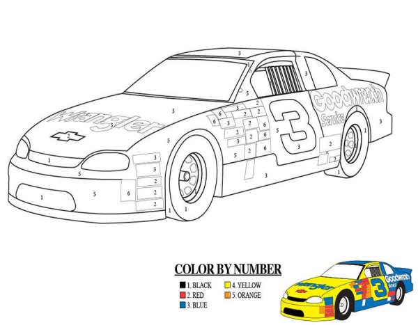 Раскраска по номерам для мальчиков машины