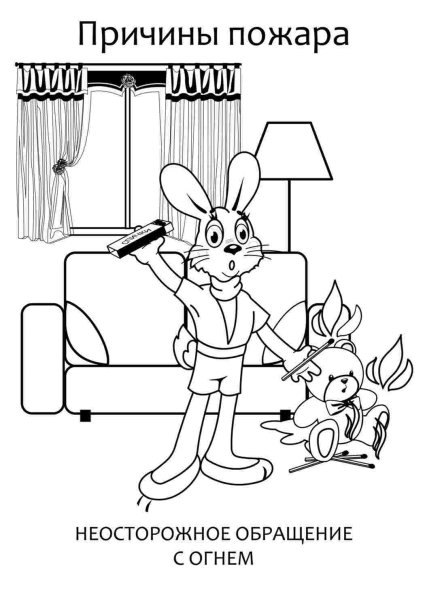 Раскраски по правилам пожарной безопасности для детей