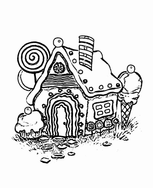 Шарль Перро Пряничный домик раскраска