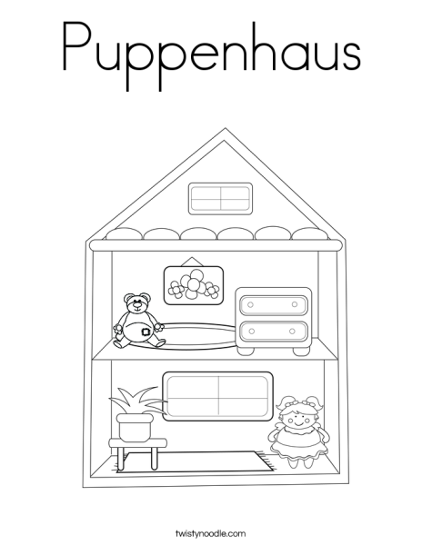 Раскраска домик для кукол