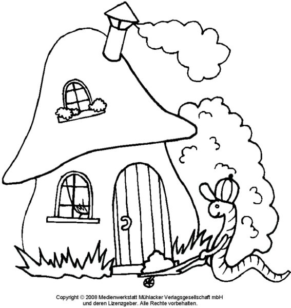 Сказочный домик раскраска для детей