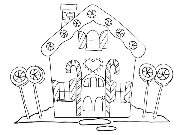 Шарль Перро Пряничный домик раскраска