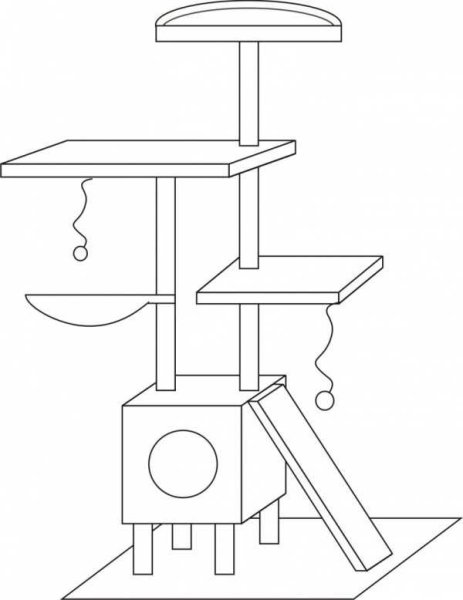 Домик для кошки раскраска