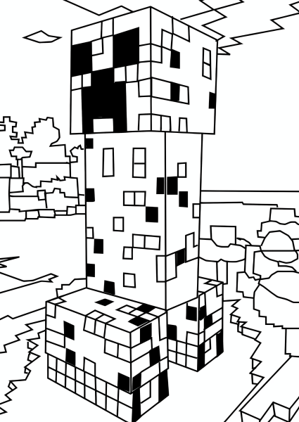 Раскраска майнкрафт КРИПЕР