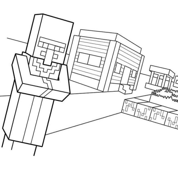 Раскраска майнкрафт житель