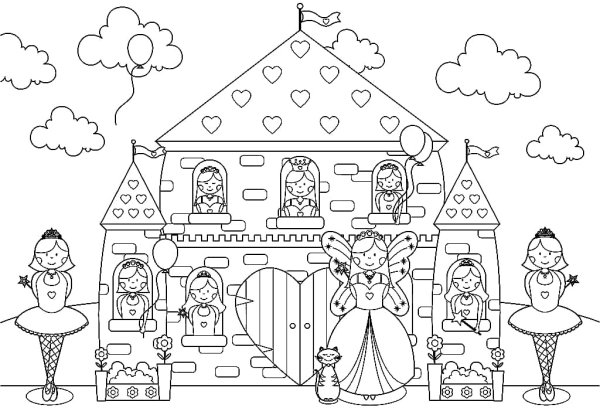 Раскраска замок принцессы