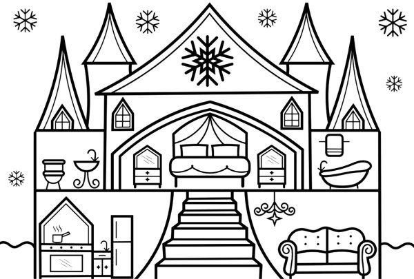 Раскраска для девочек дом