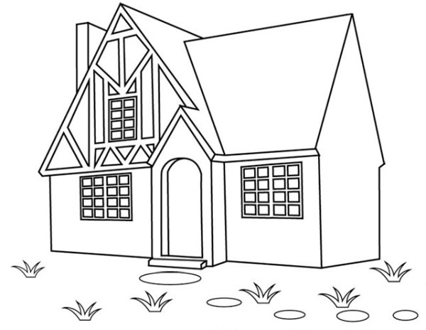 Красивый домик раскраска для детей