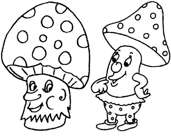 Мухомор раскраска