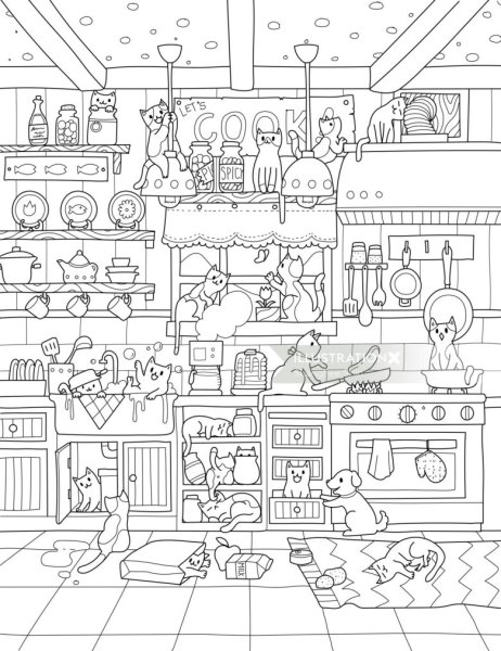 Раскраска домик внутри