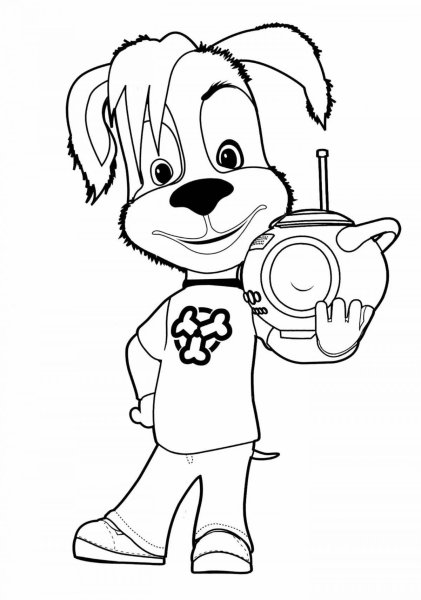 Раскраска дружок Барбоскин