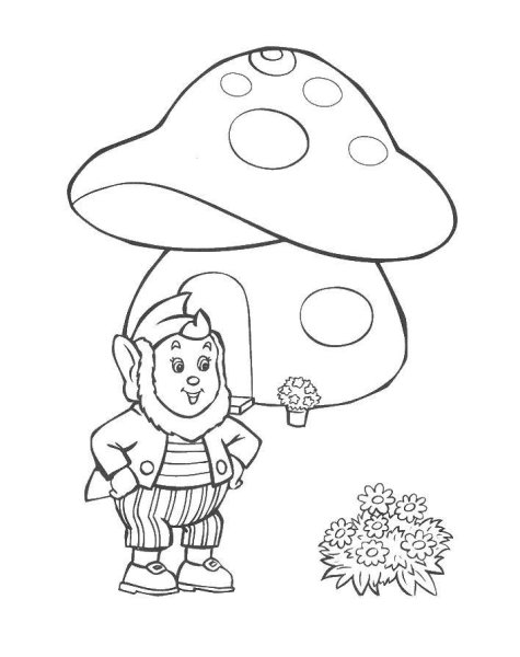 Домик гриб раскраска