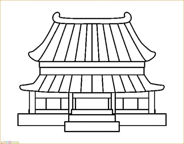 Японский дом раскраска