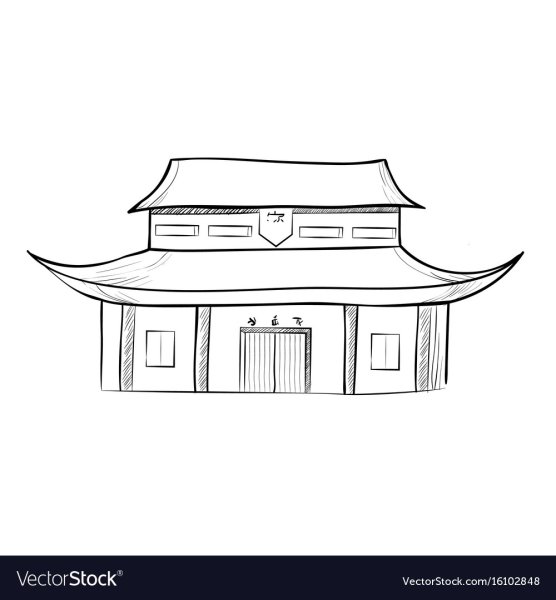 Китайский дом для срисовки
