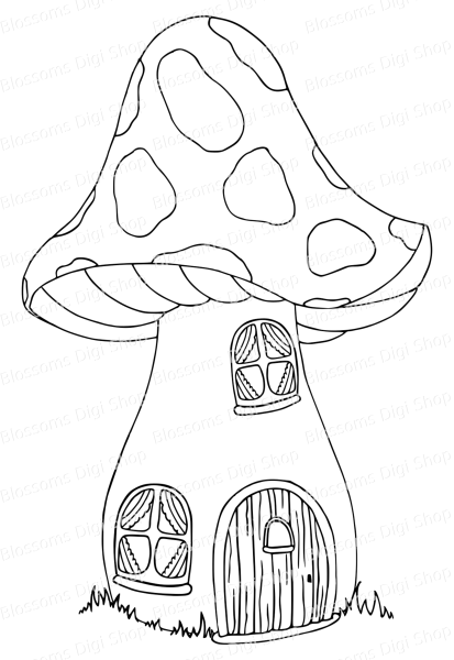 Дом гриб раскраска