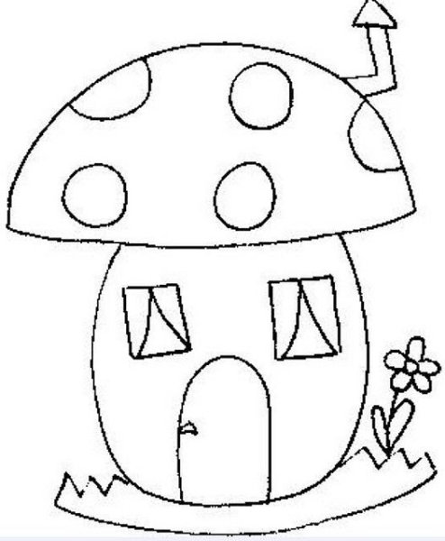 Домик гриб раскраска