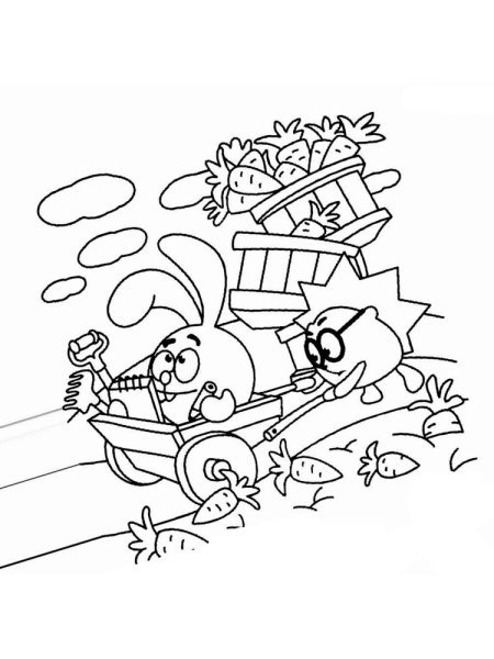 Раскраска Смешарики ПДД для детей