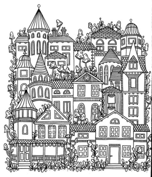 Раскраска антистресс дом