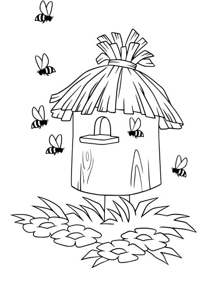 Улей раскраска для детей
