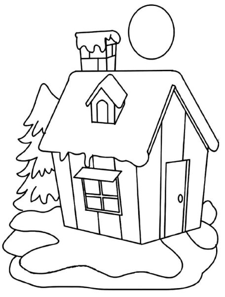 Раскраска. Домики