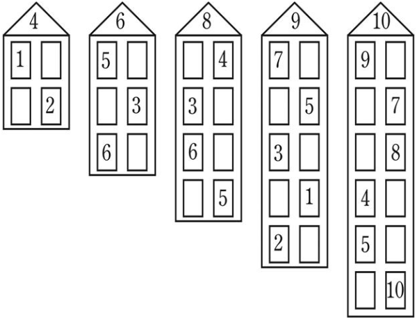 Состав числа 8 и 9 домики