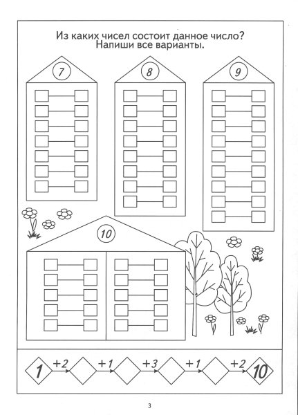 Задания по математике для дошкольников 6-7 лет состав числа