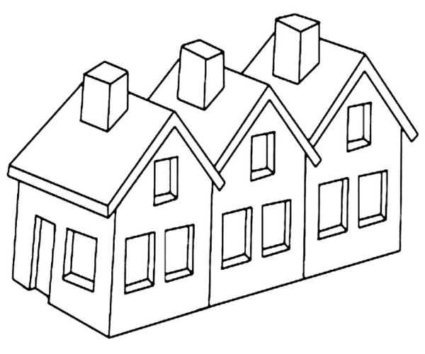 Дом раскраска