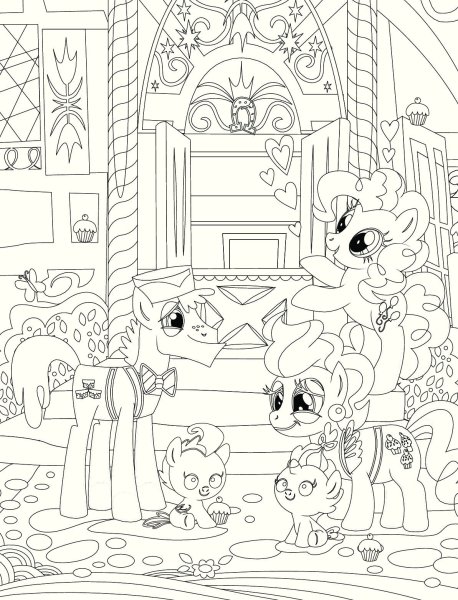 Замок пони раскраска