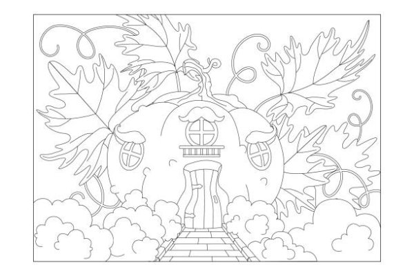 Раскраска тыквенный домик