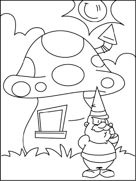 Дом гнома раскраска